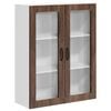 vidaXL Sienas stikla skapis LUCCA Brūns ozols 80 x 31 x 100 cm