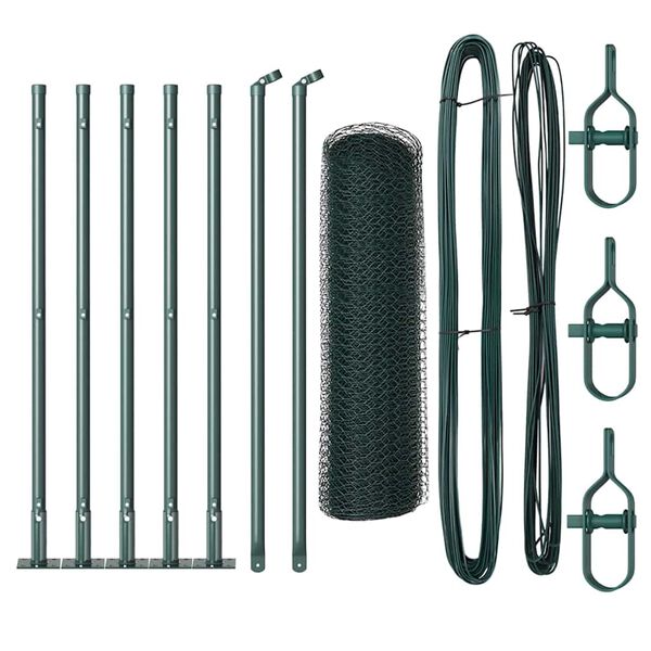 vidaXL Žoga āķis Zaļa 10 x 0,4 m (25 mm acu) Tērauds un PVC