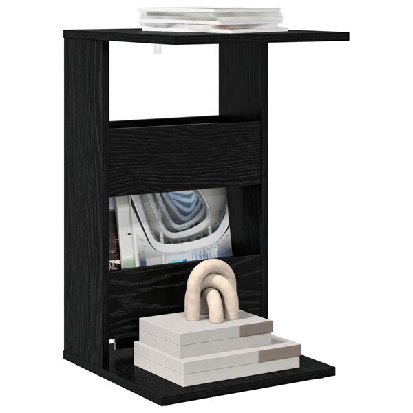 vidaXL Sānu galds Melns ozolkoks 40 x 35 x 60,5 cm Inženierijas koks