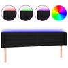 vidaXL gultas galvgalis ar LED, 203x16x78/88 cm, melns audums