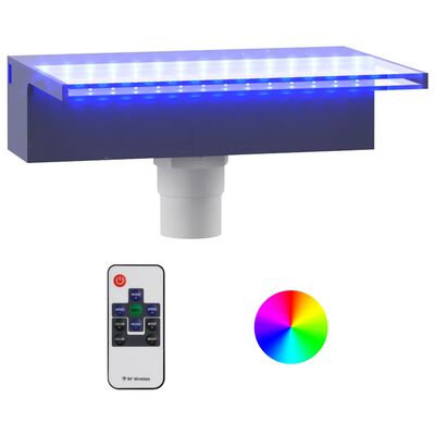 vidaXL ūdenskrituma sliede ar RGB LED gaismām, akrils, 30 cm