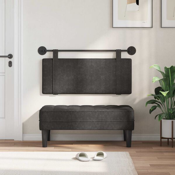 vidaXL Karājo&scaron;s galvgalis Vienkrāsains Melns 110 x 55 x 5 cm Antīks PU