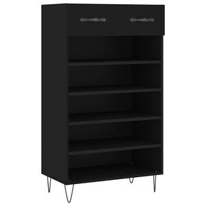vidaXL apavu skapītis, melns, 60x35x105 cm, inženierijas koks