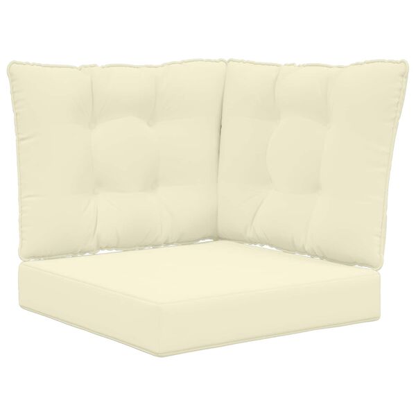 vidaXL Āra dīvāna spilvens 3 pcs Krēmkrāsa Poliesters