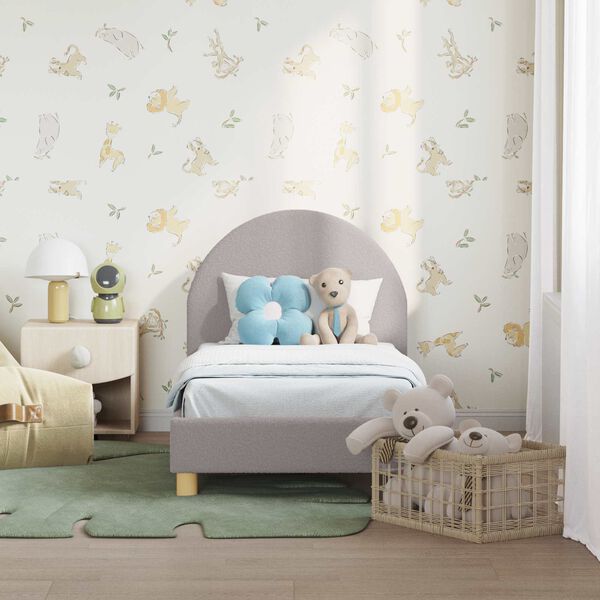 vidaXL Bērnu gultas rāmis ar galvgali Gai&scaron;i pelēks 70 x 140 cm