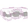 vidaXL 9-daļīgs dārza dīvāna komplekts,matrači, gai&scaron;i pelēka PE pinums