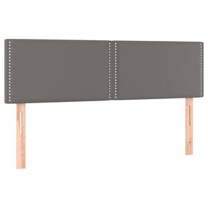 vidaXL gultas galvgaļi, 2 gab., 72x5x78/88 cm, pelēka mākslīgā āda