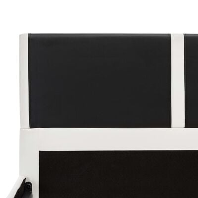 vidaXL gultas rāmis, 90x200 cm, balta un melns mākslīgā āda