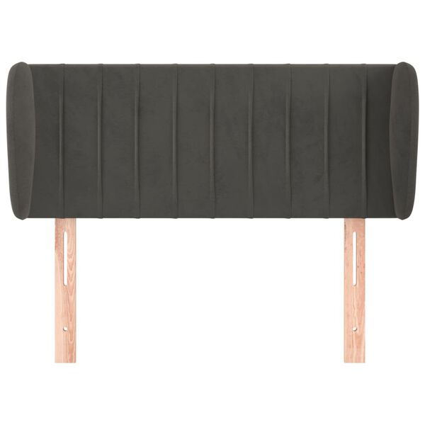 vidaXL galvgalis ar malām, tum&scaron;i pelēks samts, 83x23x78/88 cm