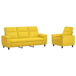 vidaXL Dīvānu komplekts 2 pcs Gai&scaron;i dzeltena Audums