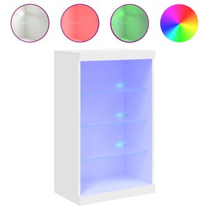 vidaXL kumode ar LED lampiņām, balta, 60,5x37x100 cm