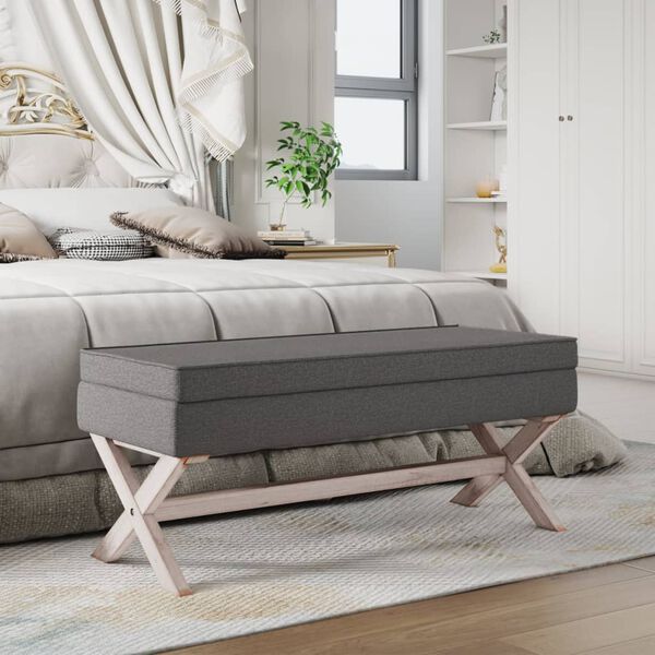 vidaXL uzglabā&scaron;anas sols, 110x45x40 cm, tum&scaron;i pelēks audums