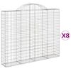vidaXL arkveida gabiona grozi, 8 gb., 200x30x160/180cm, cinkota dzelzs