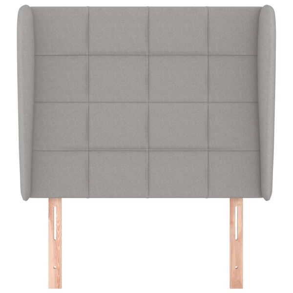 vidaXL galvgalis ar malām, 103x23x118/128 cm, gai&scaron;i pelēks audums