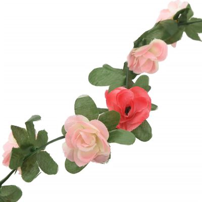 vidaXL mākslīgo ziedu vītnes, 6 gab., pavasarīgi rozā, 250 cm