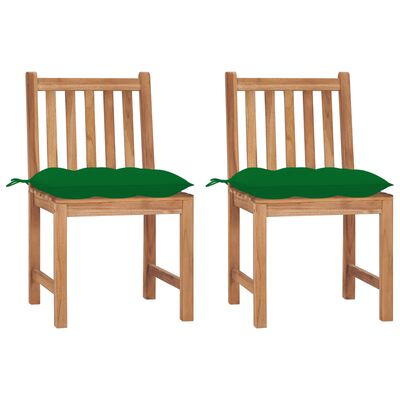 vidaXL dārza krēsli ar matračiem, 2 gab., masīvs tīkkoks