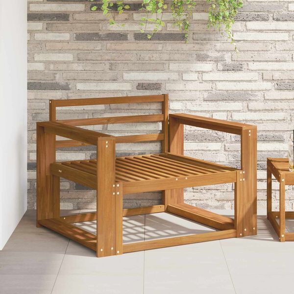 vidaXL Āra vidējā dīvāns Cietā akācijas koks Dabiska