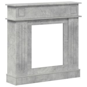 vidaXL Kamīna rāmis Betona pelēks 102 x 26 x 100 cm Inženierijas koks