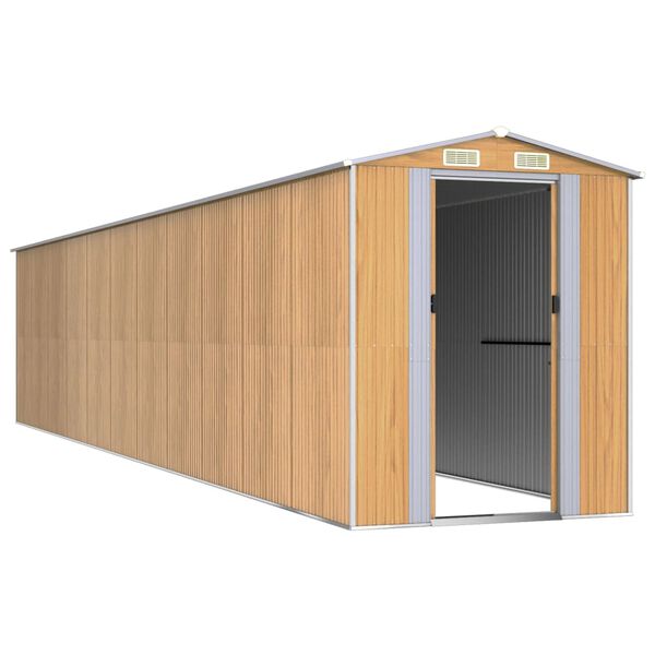 vidaXL dārza &scaron;ķūnis, gai&scaron;i brūns, 192x938x223 cm, cinkots tērauds