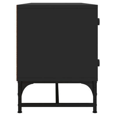 vidaXL TV skapītis ar stikla durvīm, melns, 102x37x50 cm