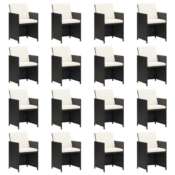 vidaXL 17-daļīgs dārza mēbeļu komplekts ar matračiem, PE rotangpalma