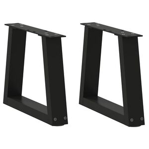 vidaXL kafijas galdiņa kājas, 2 gab., V-veida, melnas, 30x(30-31,3) cm, tērauds