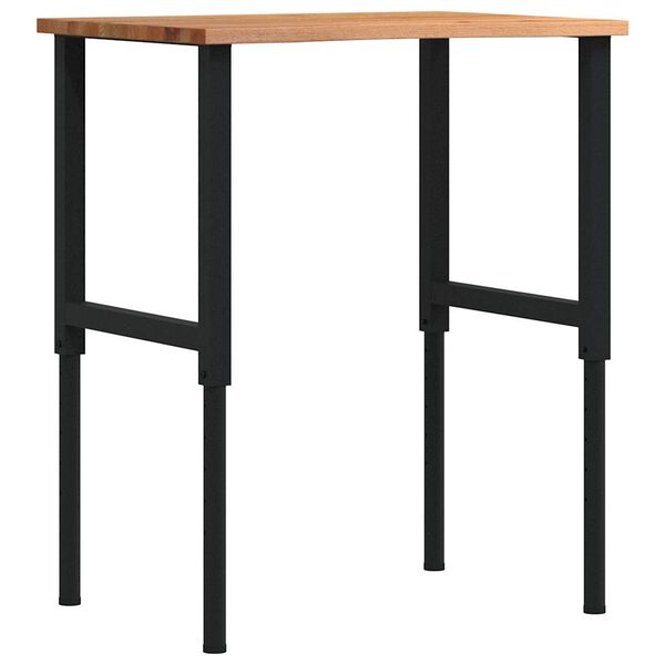 vidaXL darbagalds, brūns, 80x60x(71,5-98) cm, ozola masīvkoks