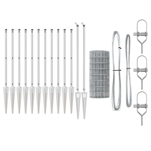 vidaXL Žogs ar stabu Sudraba 1 x 10 m Tērauds