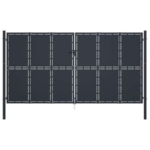 vidaXL dārza vārti, tērauds, 400x200 cm, antracīta krāsā