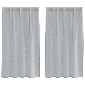 vidaXL Voile aizkaris 2 pcs Tum&scaron;i pelēks 140 x 140 cm Poliesters