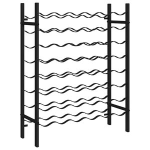 vidaXL vīna pudeļu plaukts, 48 pudelēm, melns metāls