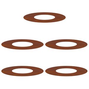 vidaXL piemērots plakaniem koka gredzeniem 5 gab. Rūsa &Oslash;30/60 cm
