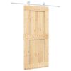 vidaXL Slīdo&scaron;ās durvis Dabisks un balts 90 x 210 cm Cieta priedes koks