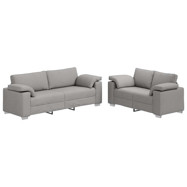 vidaXL Dīvānu komplekts 2 pcs Mākoņu pelēks 219 x 77 x 82 cm audums