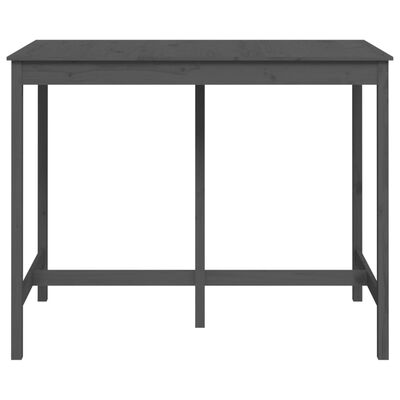 vidaXL bāra galds, pelēks, 140x80x110 cm, priedes masīvkoks