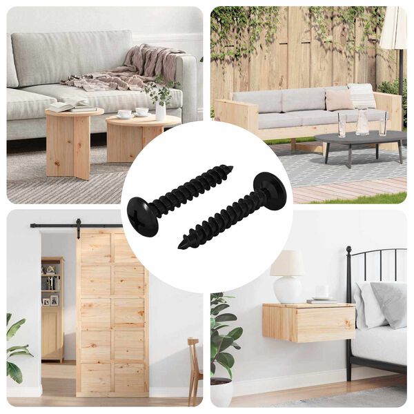 vidaXL Pa&scaron;vītņojamais Nags 2 pcs Melna 4 x 25 mm Tērauds