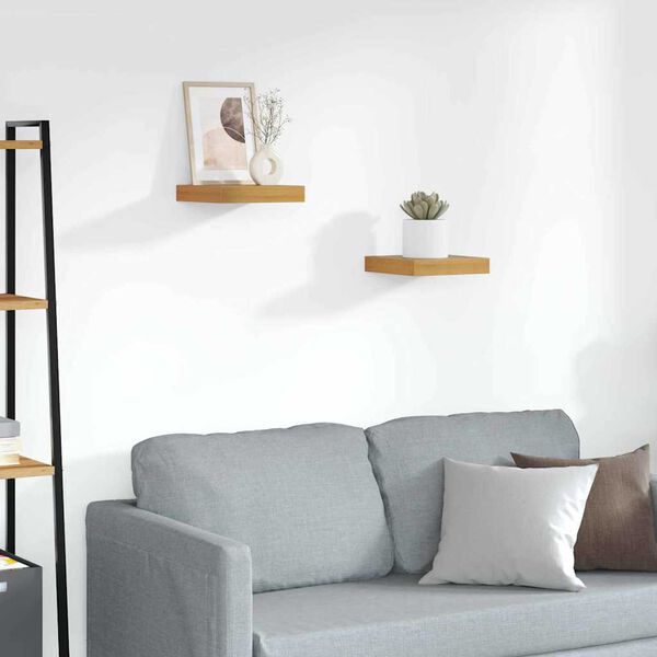 vidaXL Sienas plaukts 2 pcs Brūna 23 x 23,5 x 4 cm Inženierijas koks