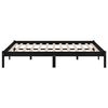 vidaXL gultas rāmis, melns, masīvkoks, 135x190 cm, divvietīgs