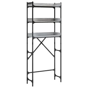 vidaXL veļasma&scaron;īnas plaukts, pelēks, 67x25x163 cm, inženierijas koks