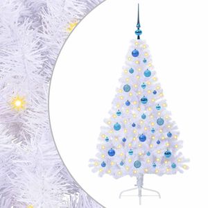 vidaXL Mākslīgā Ziemassvētku eglīte Balts 150 cm PVC un tērauds