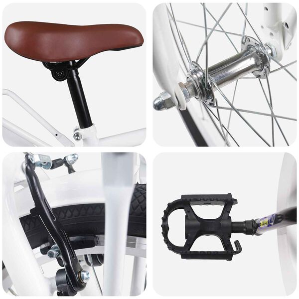 vidaXL Bērnu Velosipēds 20 Collas 6-11 gadu vecumam Balts