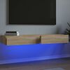 vidaXL TV plaukti ar LED lampiņām, 2gab., 60x35x15,5cm, ozolkoka krāsā