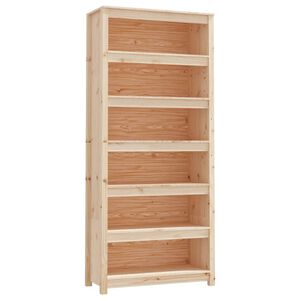 vidaXL grāmatu plaukts, 80x35x183 cm, priedes masīvkoks