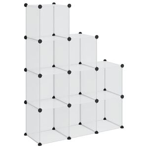 vidaXL plaukts, 9 kubveida nodalījumi, caurspīdīgs, plastmasa