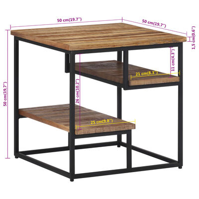 vidaXL galdiņš, 50x50x50 cm, pārstrādāts masīvs tīkkoks