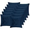 vidaXL Pledu spilvens 12 gab. HOUTEN Tums zils 40 x 40 cm Flanelis
