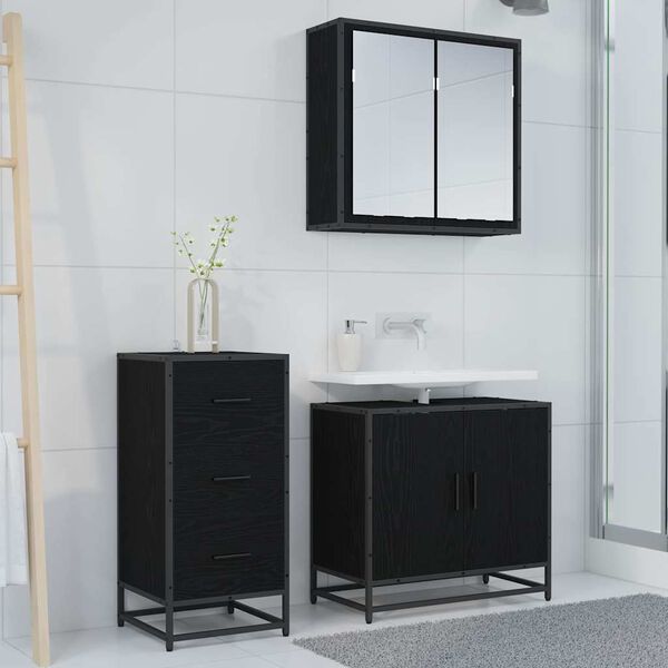 vidaXL Puse Melns ozolkoks 35.5 x 35 x 76 cm