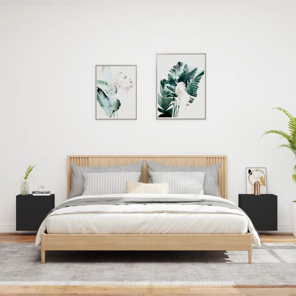 vidaXL TV skapī&scaron;i, 2 gab., melns, 40,5x30x40 cm, inženierijas koks