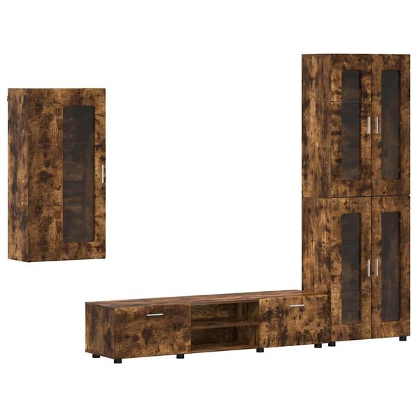 vidaXL TV skapī&scaron;u komplekts FLORIN Dūmaka ozols Inženierijas koks