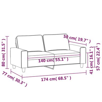 vidaXL divvietīgs dīvāns, 140 cm, gaiši pelēks mikrošķiedras audums